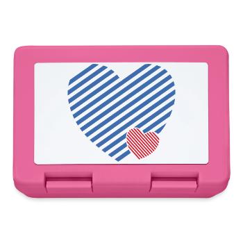 Double Heart - Design textile gift idea - Lunchbox - pink - Front