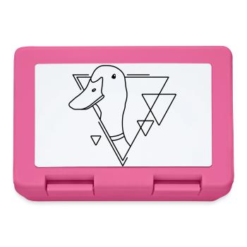 Ente in geometrischer Form - Line-Art-Design - Brotdose - Pink - Vorne