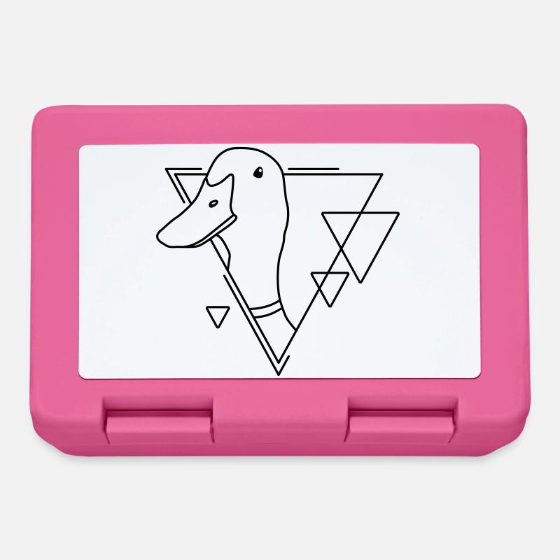 Duck in Geometric Shape - Line Art Design - Lunchbox - pink
