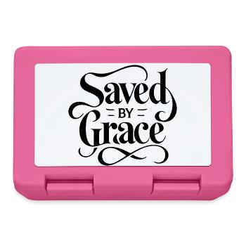 Saved by Grace Schriftzug Design - Brotdose - Pink - Vorne