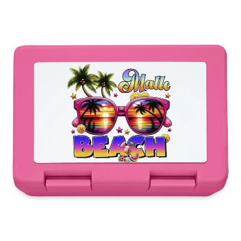 Malle Urlaub Strandparty Mallorca lustige Sprüche - Brotdose - Pink - Vorne