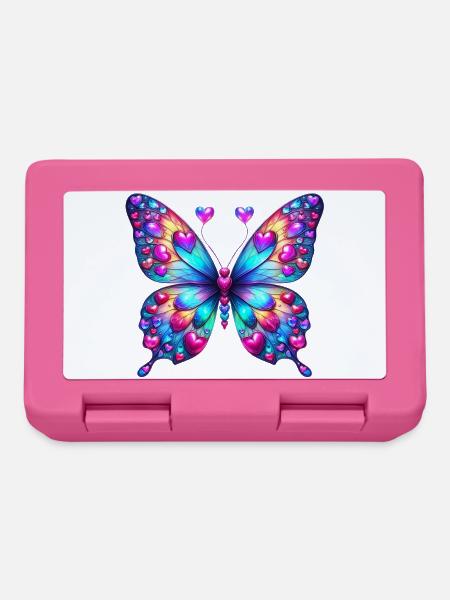 Schmetterling Herz Herzen Herzen Herz - Brotdose - Pink