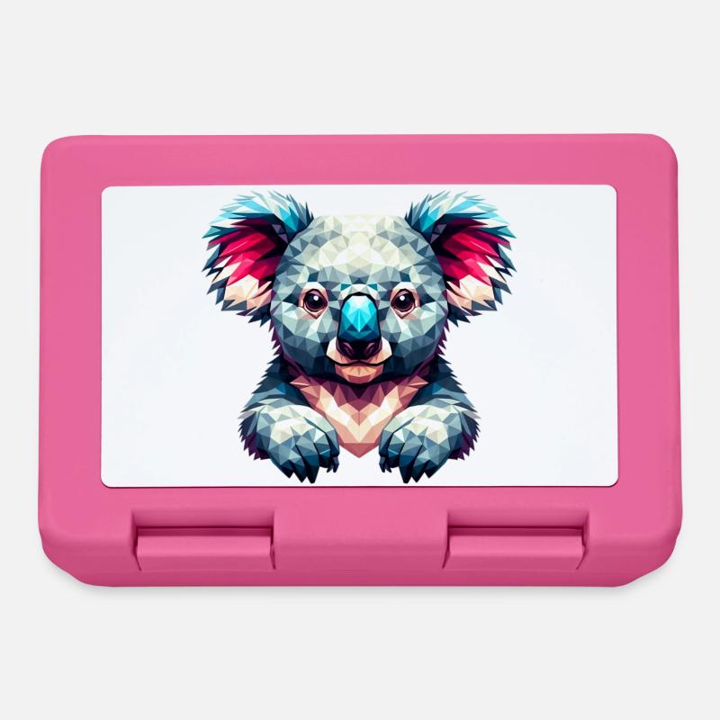 Polygonaler Koala - Brotdose - Pink