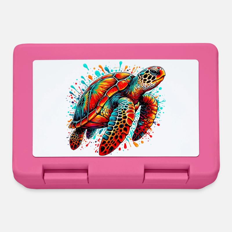 Tortue - Boîte à goûter - rose