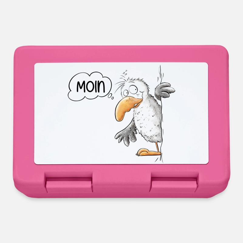 Moin Spruch Möwe Tiermotiv - Brotdose - Pink