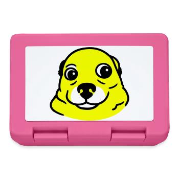 Ängstlicher Hund im Pop Art Stil - Brotdose - Pink - Vorne