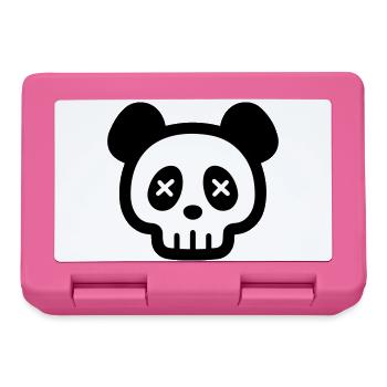Panda Totenkopf Skelett - Brotdose - Pink - Vorne