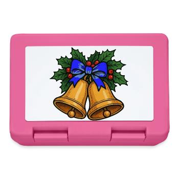 Cloches de Noël avec ruban bleu - Boîte à goûter - rose - Devant