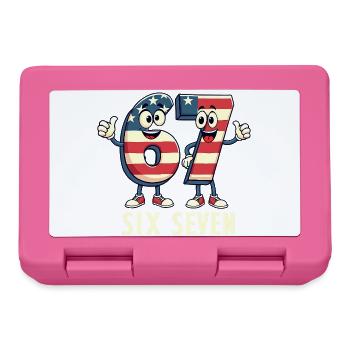US Flag 67 Memes Six Seven - Lunchbox - pink - Front