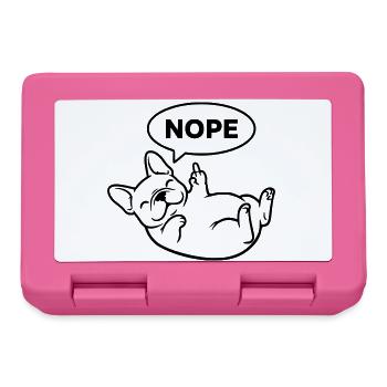 Laughing Frenchie Nope Outline - Lunchbox - pink - Front