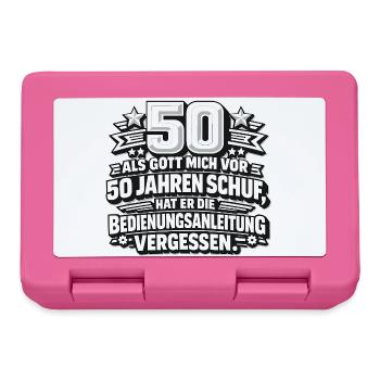 50 Jahre: Bedienungsanleitung Vergessen - Brotdose - Pink - Vorne