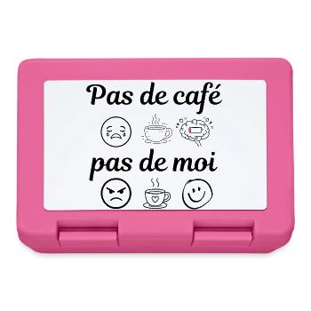 pas de café pas de moi - Boîte à goûter - rose - Devant