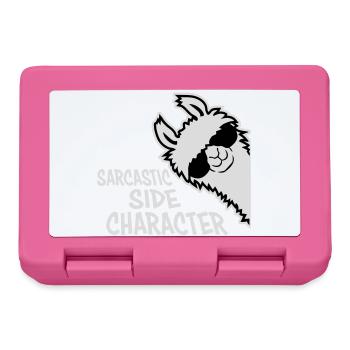 Llama Alpaca Sarcastic Side Character Sarcastic - Lunchbox - pink - Front