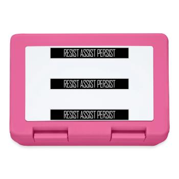 Résistez Assistez Persister Activisme Logo de motivation - Boîte à goûter - rose - Devant