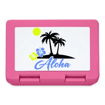 Aloha Hibiskus Neon Script - Brotdose - Pink - Vorne