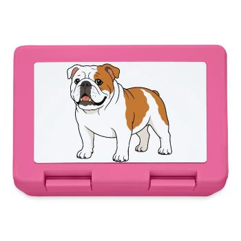 Cartoon Bulldog Print on Clothing - Lunchbox - pink - Front