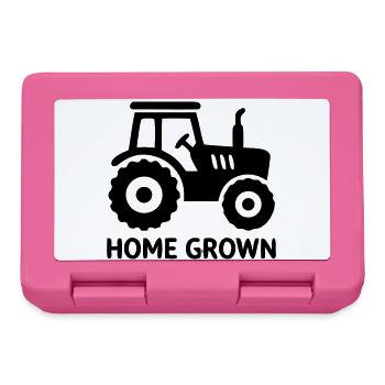 Tractor Home Grown Badge - Lunchbox - pink - Front