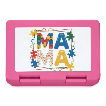 Partie du puzzle MAMA Autisme Cœur Pièces colorées du puzzle - Boîte à goûter - rose - Devant