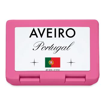 Aveiro Portugal Koordinaten Reise Souvenir - Brotdose - Pink - Vorne