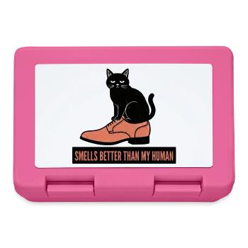 Lustige schwarze Katze im Schuh riecht besserer Humor - Brotdose - Pink - Vorne