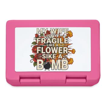My Wife Isn't Like A Flower She's Like A Bomb - Lunchbox - pink - Front