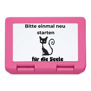 Neustart für die Seele. Katze IT Spruch - Brotdose - Pink - Vorne
