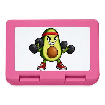 Avocado Fitnesskraft im Gym - Brotdose - Pink - Vorne