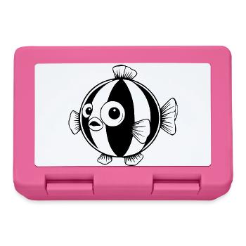 Lustiger Comic Kugelfisch Geschenk  - Brotdose - Pink - Vorne