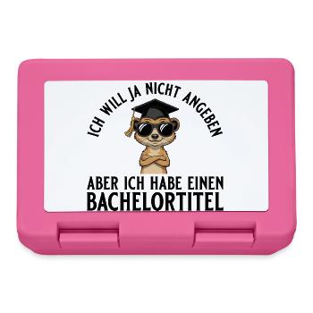 Bachelortitel Will nicht angeben Bachelorabschluss - Brotdose - Pink - Vorne