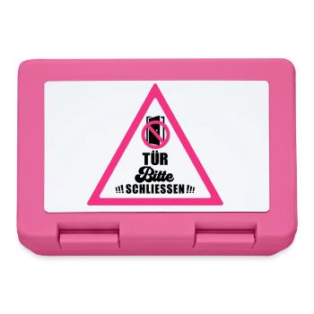 Tür schließen bitte | Farbe änderbar - Brotdose - Pink - Vorne