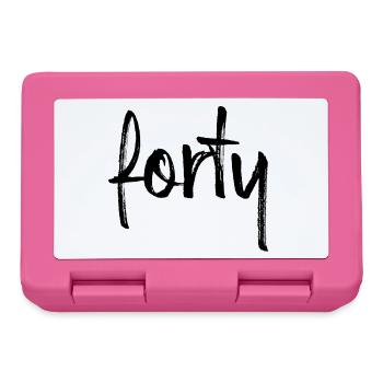 40 forty Geburtstag Geschenk Zahl 40 Nummer - Brotdose - Pink - Vorne