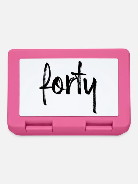 40 forty Geburtstag Geschenk Zahl 40 Nummer - Brotdose - Pink