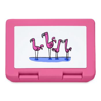 vier Flamingos - Brotdose - Pink - Vorne