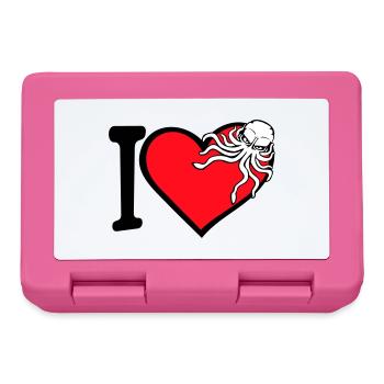 Ich liebe Oktopus Herz I Love Herz Symbol Logo süß - Brotdose - Pink - Vorne