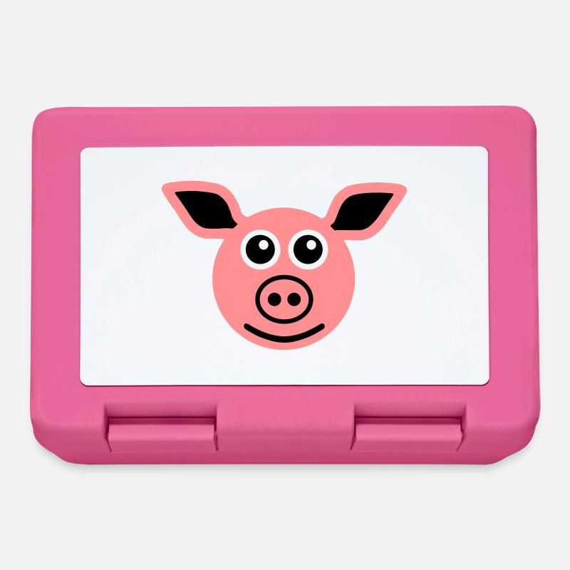 ★ design colors changeable ★ face pig - Lunchbox - pink