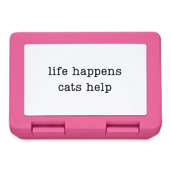 life happens cats help - Lunchbox - pink - Front