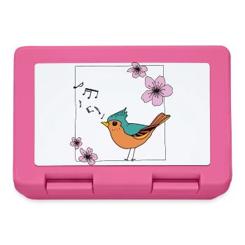 Singender Vogel - Brotdose - Pink - Vorne