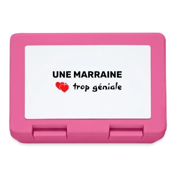 tshirt marraine trop géniale cadeau noel - Boîte à goûter - rose - Devant