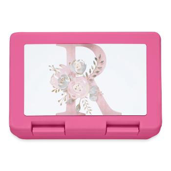 Lettre R avec des fleurs - Boîte à goûter - rose - Devant