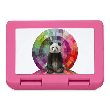 Panda in front of the rainbow / for animal lovers - Lunchbox - pink - Front