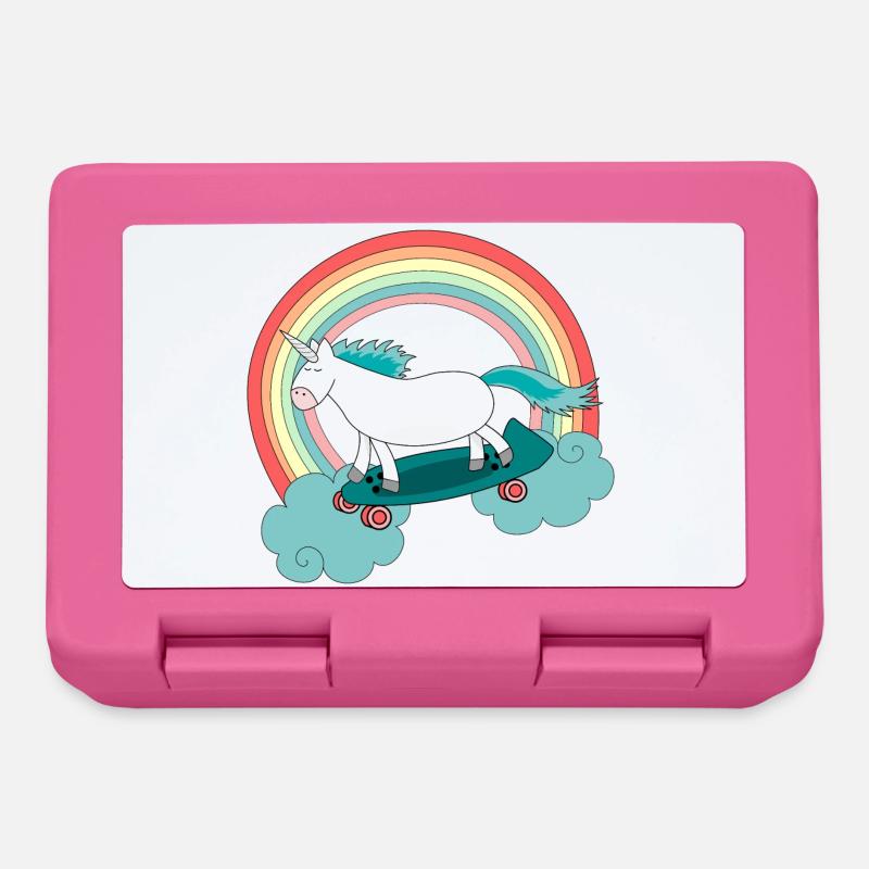 Unicorn with skateboard - Boîte à goûter - rose