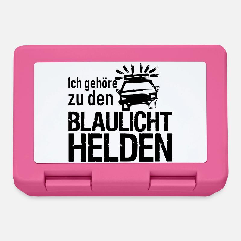 Blaulicht Polizei Feuerwehr Sanitäter Geschenk - Brotdose - Pink
