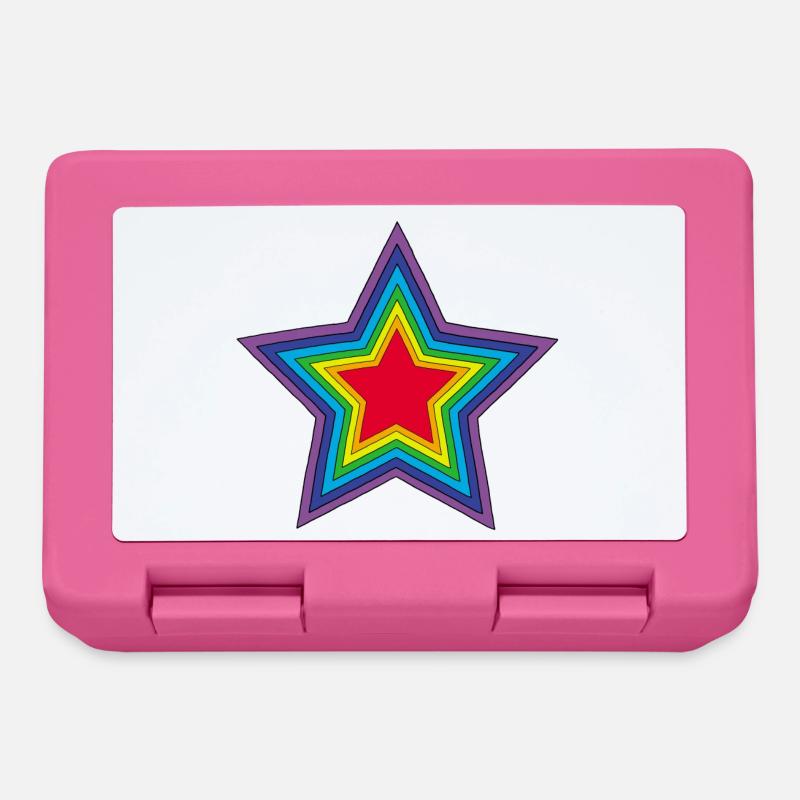 Regenbogenstern - Brotdose - Pink