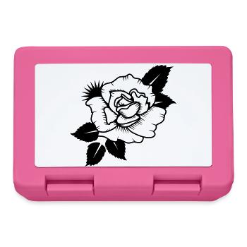 Abstrakte Rote Rose Minimalistische Floral Grafik - Brotdose - Pink - Vorne