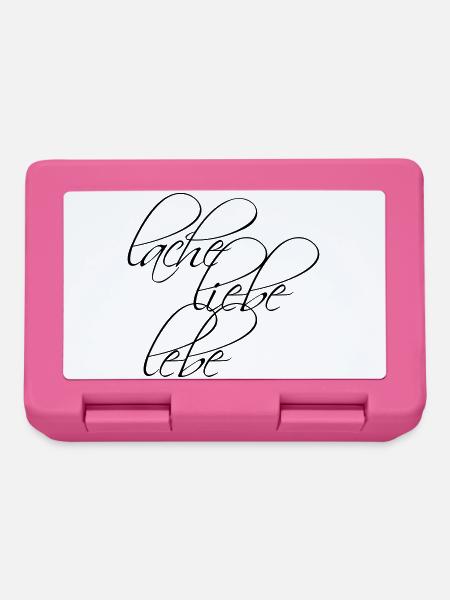 Design: Lache Liebe Lebe - Brotdose - Pink