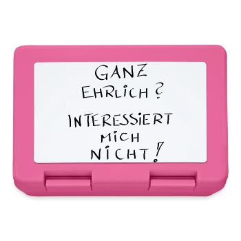 Ganz ehrlich ?? interessiert mich nicht !! - Brotdose - Pink - Vorne