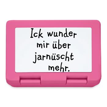 Ick wunder mir über jarnüscht mehr - Berlin Spruch - Brotdose - Pink - Vorne