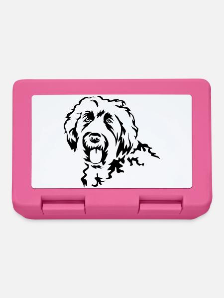 Labradoodle head - Lunchbox - pink
