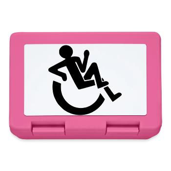 Relaxed wheelchair user, roller, disabled # - Lunchbox - pink - Front