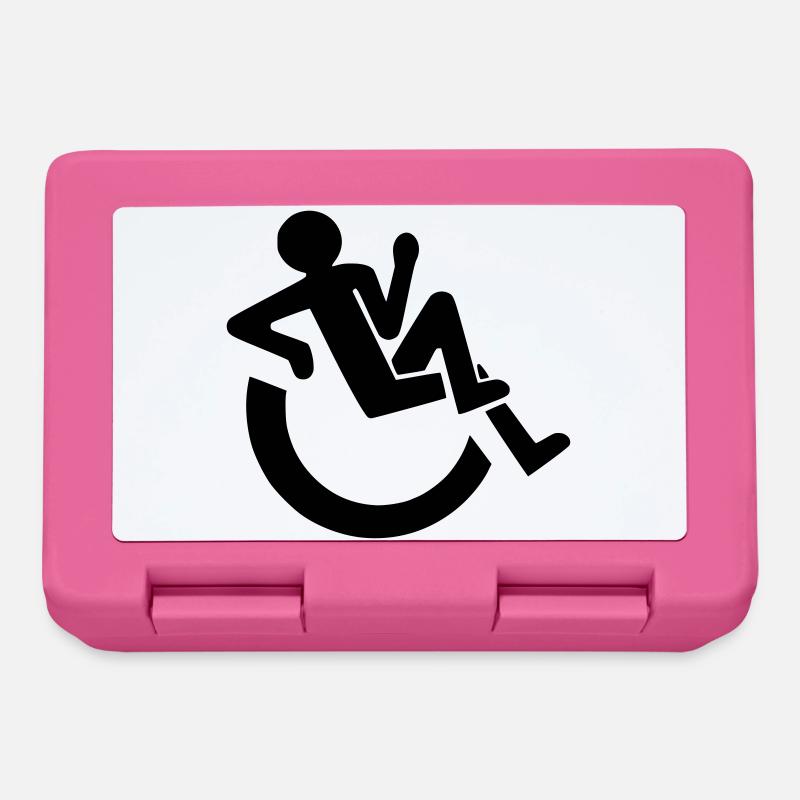 Entspannter Rollstuhlfahrer, Roller, Behinderter # - Brotdose - Pink